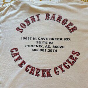 RARE SONNY BARGER CAVE CREEK CYCLE MOTORCYCLE SHOP T-SHIRT SIZE L
